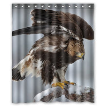 Load image into Gallery viewer, FUNNY KIDS&#39; HOME Fashion Design Waterproof Polyester Fabric Bathroom Shower Curtain Standard Size 60(w) x72(h) with Shower Rings - Bird Eagle Winter Twigs
