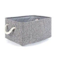 TheWarmHome Grey Linen Storage Basket for Shelves, Storage for Toys,Fabric Organizer Bins