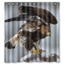 Load image into Gallery viewer, FUNNY KIDS&#39; HOME Fashion Design Waterproof Polyester Fabric Bathroom Shower Curtain Standard Size 66(w) x72(h) with Shower Rings - Bird Eagle Winter Twigs

