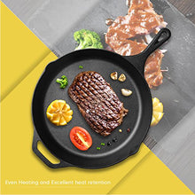 Load image into Gallery viewer, Kookantage Pre-Seasoned Cast Iron Skillet 12in Iron Pans with One Silicone Hot Handle Holder - 12.5 Inch
