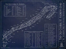 Load image into Gallery viewer, The Old Course, St Andrews Blueprint Style Print (Unframed, 18&quot;H x 24&quot;W)
