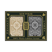 Load image into Gallery viewer, KEM Arrow Black and Gold, Bridge Size- Standard Index Playing Cards (Pack of 2)
