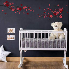 Load image into Gallery viewer, Baby Cherry Blossoms Wall Decal (Black &amp; Reds, 34&quot; (H) X 41&quot; (W))
