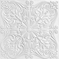 A La Maison Ceilings R139 Spanish Silver Foam Glue-up Ceiling Tile (21.6 sq. ft./Case), Pack of 8, Plain White