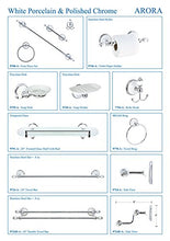 Load image into Gallery viewer, MODONA Four Piece Bathroom Accessories Set, Includes 24? Towel Bar, Robe Hook, Towel Ring, and Toilet Paper Holder ?? White Porcelain &amp; Chrome - Arora Series - 5 Year Warrantee
