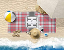 Load image into Gallery viewer, RNK Shops Red &amp; Gray Plaid Beach Towel (Personalized)
