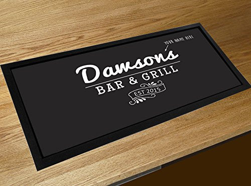 Artylicious Personalised Family bar & Grill Black bar Pub bar Runner Counter mat
