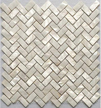 Load image into Gallery viewer, Genuine White Herringbone Mother of Pearl Mosaic Tile 6 Packs-Bathroom Kitchen Shower Wall Backspalsh Tile
