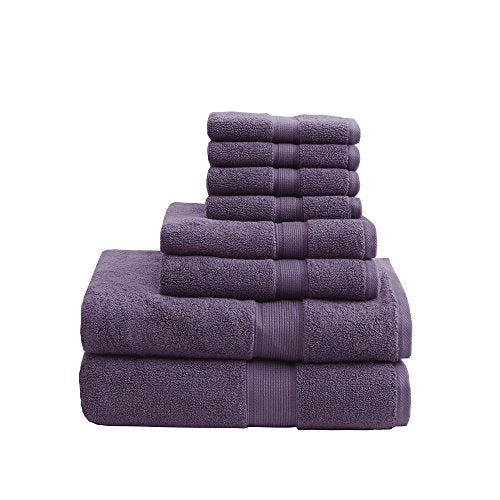 800GSM 100% Cotton Luxury Turkish Bathroom Towels , Highly Absorbent Long Oversized Linen Cotton Bath Towel Set , 8-Piece Include 2 Bath Towels, 2 Hand Towels & 4 Wash Towels , Purple