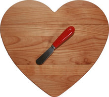 Load image into Gallery viewer, Out of the Woods of Oregon Heart Cutting Board with Red Spreader
