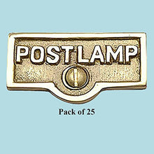 Load image into Gallery viewer, 25 Switch Plate Tags POST LAMP Name Signs Labels Brass | Renovator&#39;s Supply
