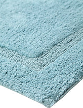 Load image into Gallery viewer, Saffron Fabs Bath Rug 100% Soft Cotton, Size 34x21 Inch, Latex Spray Non-Skid Backing, Solid Arctic Blue Color, Textured Border, Hand Tufted, Heavy 190 GSF Weight, Machine Washable
