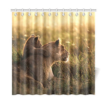 Load image into Gallery viewer, CTIGERS Shower Curtain for Kids Cool Elephant Lion Mom and Lion Kids Polyester Fabric Bathroom Decoration 72 x 72 Inch
