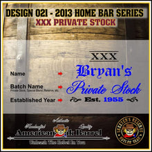 Load image into Gallery viewer, 3 Liter Personalized American Oak Aging Barrel - Design 021: XXX Private Stock
