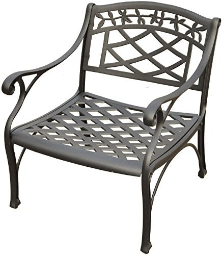 Crosley Furniture CO6103-BK Sedona Solid-Cast Aluminum Outdoor Club Chair, Black