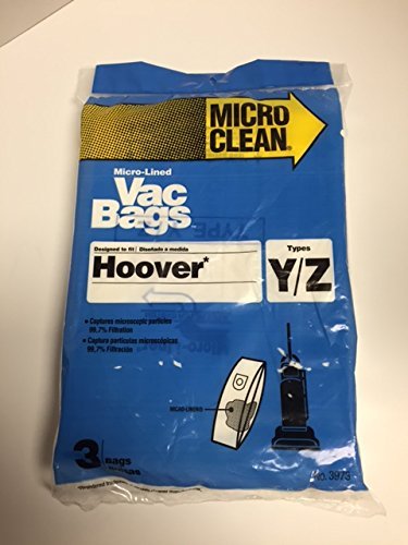 Hoover Type Y WindTunnel Upright Vacuum Bags, Made in USA. 3 Bags (27)