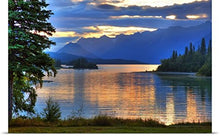 Load image into Gallery viewer, GREATBIGCANVAS Entitled Sunrise on Lake Clark in Lake Clark National Park, Southcentral, Alaska, HDR Image Poster Print, 60&quot; x 40&quot;, Multicolor
