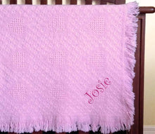 Load image into Gallery viewer, Fastasticdeal Josie Girl Embroidered Embroidered Cotton Woven Pink Baby Blanket
