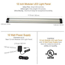 Load image into Gallery viewer, Lightkiwi Dimmable LED Under Cabinet Lighting 4 Panel Kit, 12 Inches Each, Cool White (6000K), 12 Watt, 24VDC, Dimmer Switch &amp; All Accessories Included, Low Profile, Sturdy Aluminum Body, UL Listed

