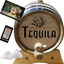 Load image into Gallery viewer, 3 Liter Engraved American Oak Aging Barrel - Design 005: Tequila
