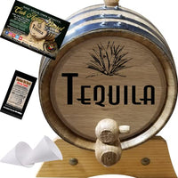 2 Liter Engraved American Oak Aging Barrel - Design 005: Tequila