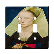 Load image into Gallery viewer, Rogier Van Der Weyden Portrait Of A Lady - Decor Double Switch Plate Cover Metal
