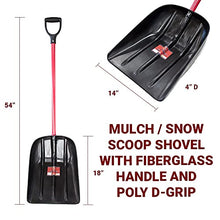 Load image into Gallery viewer, Bully Tools 92400 Mulch/Snow Bully Scoop with Fiberglass Handle and Poly D-Grip
