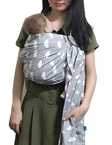 Vlokup Baby Sling Ring Sling Carrier Wrap | Extral Soft Lightweight Cotton Baby Slings for Infant, Toddler, Newborn and Kids | Great Gift, Lightly Padded Adjustable Nursing Cover Cloud