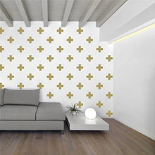 Load image into Gallery viewer, Swiss Cross Pattern Wall Decals - Plus Sign Design Vinyl Bedroom Decor Sticker - DIY Home Decor [Set of 66] (Gold, 3x3 inches)
