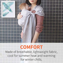 Load image into Gallery viewer, Vlokup Baby Ring Sling Baby Wrap Carrier - Extra Soft Linen Baby Sling for Newborn, Infant, Toddlers, and Kids - Lightweight Breathable - Best Shower Gift for Boys or Girls, Grey

