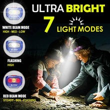 Load image into Gallery viewer, BLITZU Headlamps for Adults, Camping Accessories Clearance, Camping Gear and Equipment, Head Lamp to Wear, Head Flashlight, Camping Essentials for Camper, Kids, Family, Adults, Headband Light, Blue
