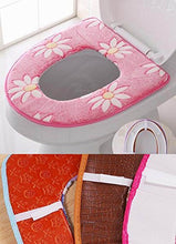 Load image into Gallery viewer, Black Temptation [Purple Flower] 2 Pcs Soft Velvet Toilet Seat Cover Mat Closestool Seat Cover
