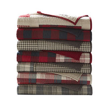 Load image into Gallery viewer, Woolrich Tasha Luxury Quilted Throw Red 50x70 Plaid Premium Soft Cozy 100% Cotton For Bed, Couch or Sofa
