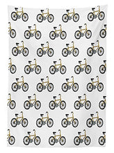 Load image into Gallery viewer, Ambesonne Bicycle Tablecloth, Hand Drawn Doodle Cycling Theme Pattern of Yellow Bike Leisure Hobby Street Art, Dining Room Kitchen Rectangular Table Cover, 60&quot; X 84&quot;, Mustard Black
