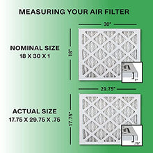 Load image into Gallery viewer, Filterbuy 18x30x1 Air Filter MERV 8 (Allergen Odor Eliminator), Pleated HVAC AC Furnace Filters with Activated Carbon (4-Pack, Black)
