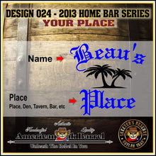Load image into Gallery viewer, 3 Liter Personalized American Oak Aging Barrel - Design 024: Your Place
