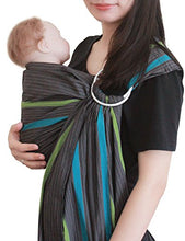 Load image into Gallery viewer, Vlokup Baby Sling Ring Sling Carrier Wrap | Extra Soft Lightweight Cotton Baby Slings for Infant, Toddler, Newborn and Kids | Great Gift, Lightly Padded Adjustable Nursing Cover Grey Rainbow

