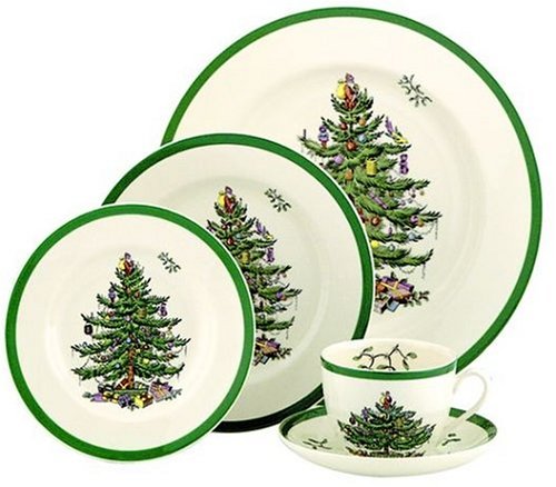 Spode Christmas Tree 5-Piece Dinnerware Set, Service for 1