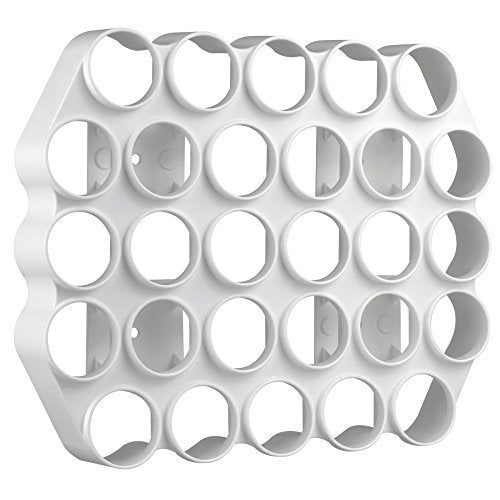 Storage Theory | Peel and Stick Cafe Wall Caddy | 28 Capacity Single Serve Coffee or Tea Pod Wall Display | White Color