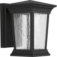 Load image into Gallery viewer, Arrive LED Collection Clear Seeded Glass Modern Outdoor Small Wall Lantern Light Textured Black
