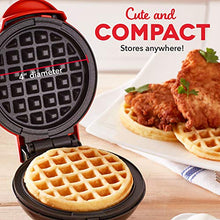 Load image into Gallery viewer, Dash Mini Waffle Maker for Individual Waffles, Hash Browns, Keto Chaffles with Easy to Clean, Non-Stick Surfaces, 4 Inch, Red, DMW001RD
