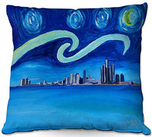 Load image into Gallery viewer, Outdoor Patio Couch Quantity 1 Throw Pillows from DiaNoche Designs by Markus Bleichner - Starry Night Detroit Skyline
