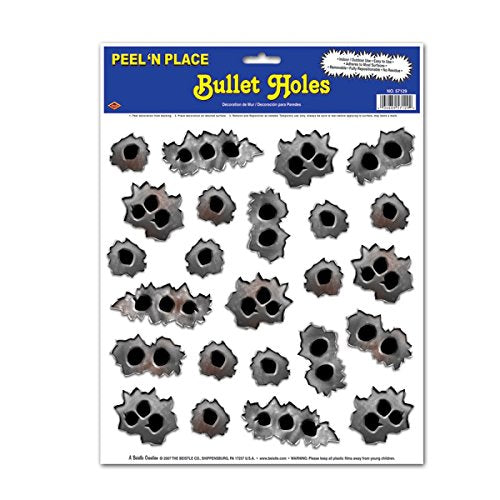 Club Pack of 288 Peel N' Place Western Bullet Hole Decoration Sheets
