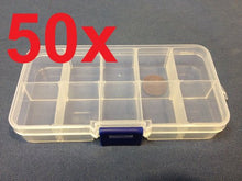 Load image into Gallery viewer, 50x Clear Plastic Case Wholesale Container Nail Art Box Tips Storage Compartment

