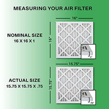 Load image into Gallery viewer, Filterbuy 16x16x1 Air Filter MERV 8 (Allergen Odor Eliminator), Pleated HVAC AC Furnace Filters with Activated Carbon (6-Pack, Black)
