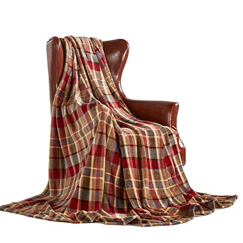 MERRYLIFE Throw Blanket Plaid| Ultra-Plush Soft Colorful Oversized | Decorative Couch Travel Blanket | (50