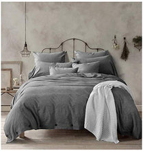 Load image into Gallery viewer, Doffapd Duvet Cover Queen, Washed Cotton Duvet Cover Set - 3 Piece (Queen, Dark Gray)
