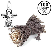Load image into Gallery viewer, Novelty Lights Clear Incandescent Christmas String Lights - UL Listed Indoor/Outdoor Light Set w/ 100 Mini Bulbs for Christmas Tree, Patio, Wedding Decor, and More - (Brown Wire, 50&#39; Long)
