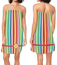Load image into Gallery viewer, YouCustomizeIt Retro Vertical Stripes Spa/Bath Wrap (Personalized)
