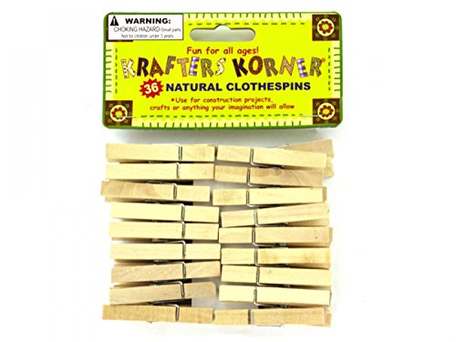 krafters korner Natural Wood Craft Clothespins - Set of 72, [Crafts, Craft Clothespins]
